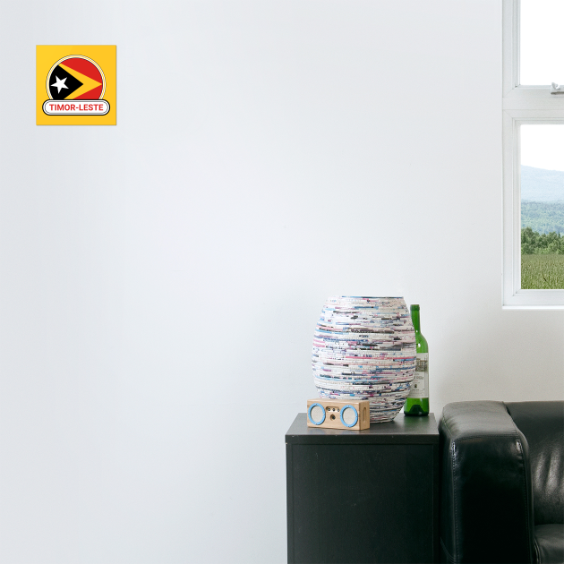 Timor-Leste Country Badge - Timor-Leste Flag by Yesteeyear
